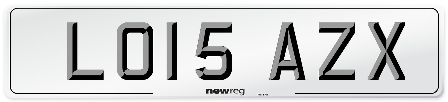 LO15 AZX Number Plate from New Reg